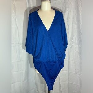 Shein Curve Royal crossed blouse bodysuit